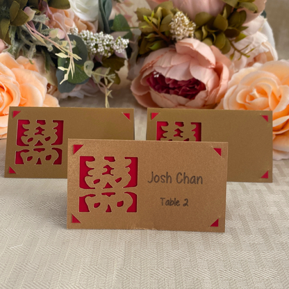 Gold Double Happiness Place Cards