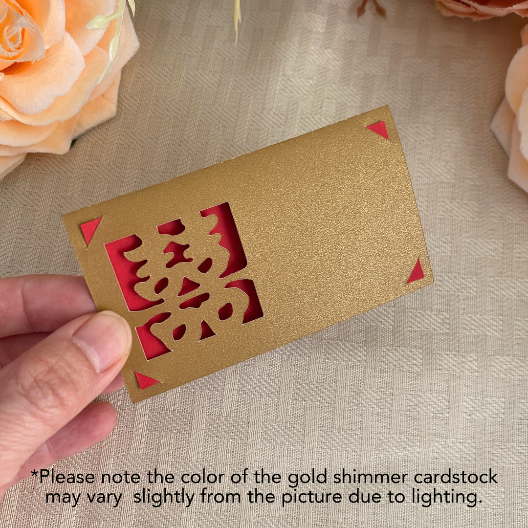 Gold Double Happiness Place Cards