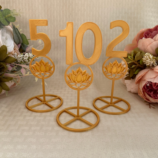 Gold Lotus Table Numbers