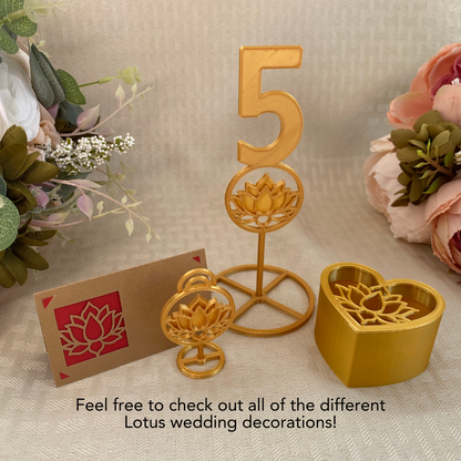 Gold Lotus Table Numbers