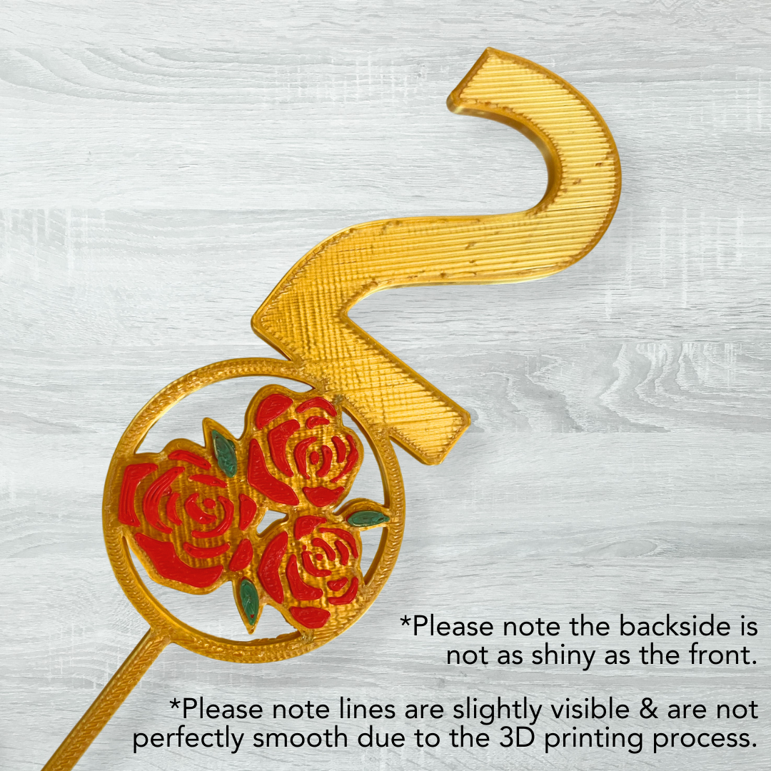 Gold Red Rose Table Numbers