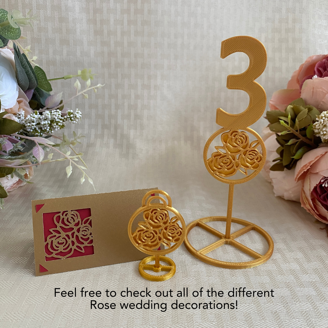 Gold Rose Table Numbers