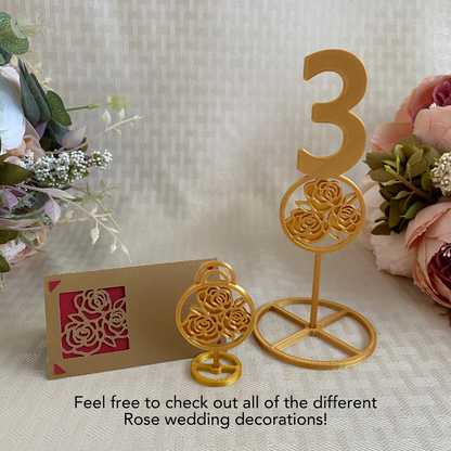 Gold Rose Table Numbers