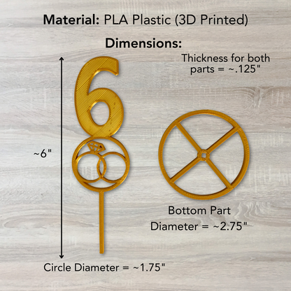 Gold Wedding Rings Table Numbers (Circle Version)