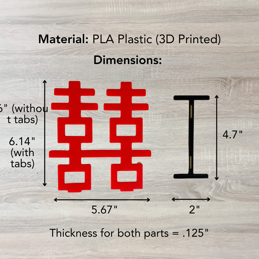 Red Double Happiness Sign (Stand Version)