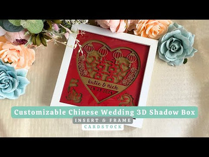 Customizable Chinese Wedding Shadow Box (Insert & Frame)