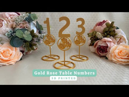 Gold Rose Table Numbers