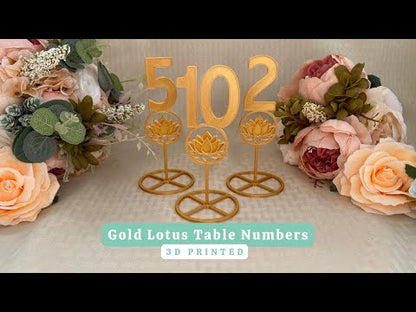 Gold Lotus Table Numbers