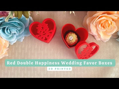 Red Double Happiness Chinese Wedding Favor Boxes